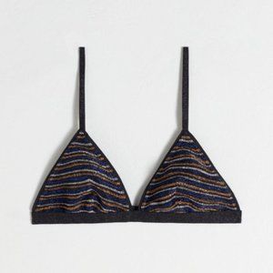 & OTHER STORIES Glitter Stripe Triangle Bra